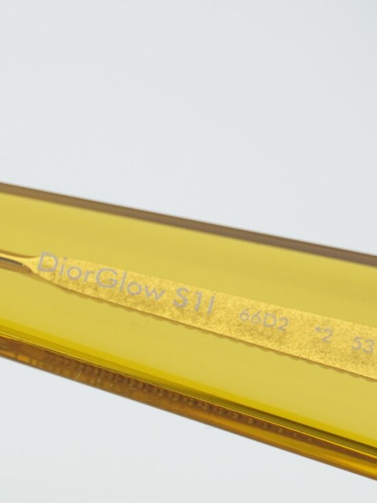 Dior DIORGLOW S1I 66D2 Sunglasses Yellow Square Frame, Brown Lenses main image 4